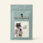 Mr. Hoban's Espressopackung Fox Rox mit gezeichnetem Fuchs im Anzug