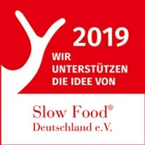 Siegel: Wir unterstützen die Idee von Slow Food Deutschland e. V., 2019